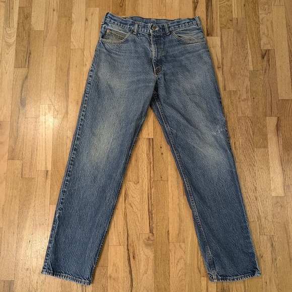 Prison Blues Jeans Men 33X32 Denim Medium Blue Cotton USA Vintage 90s Straight - Picture 1 of 16